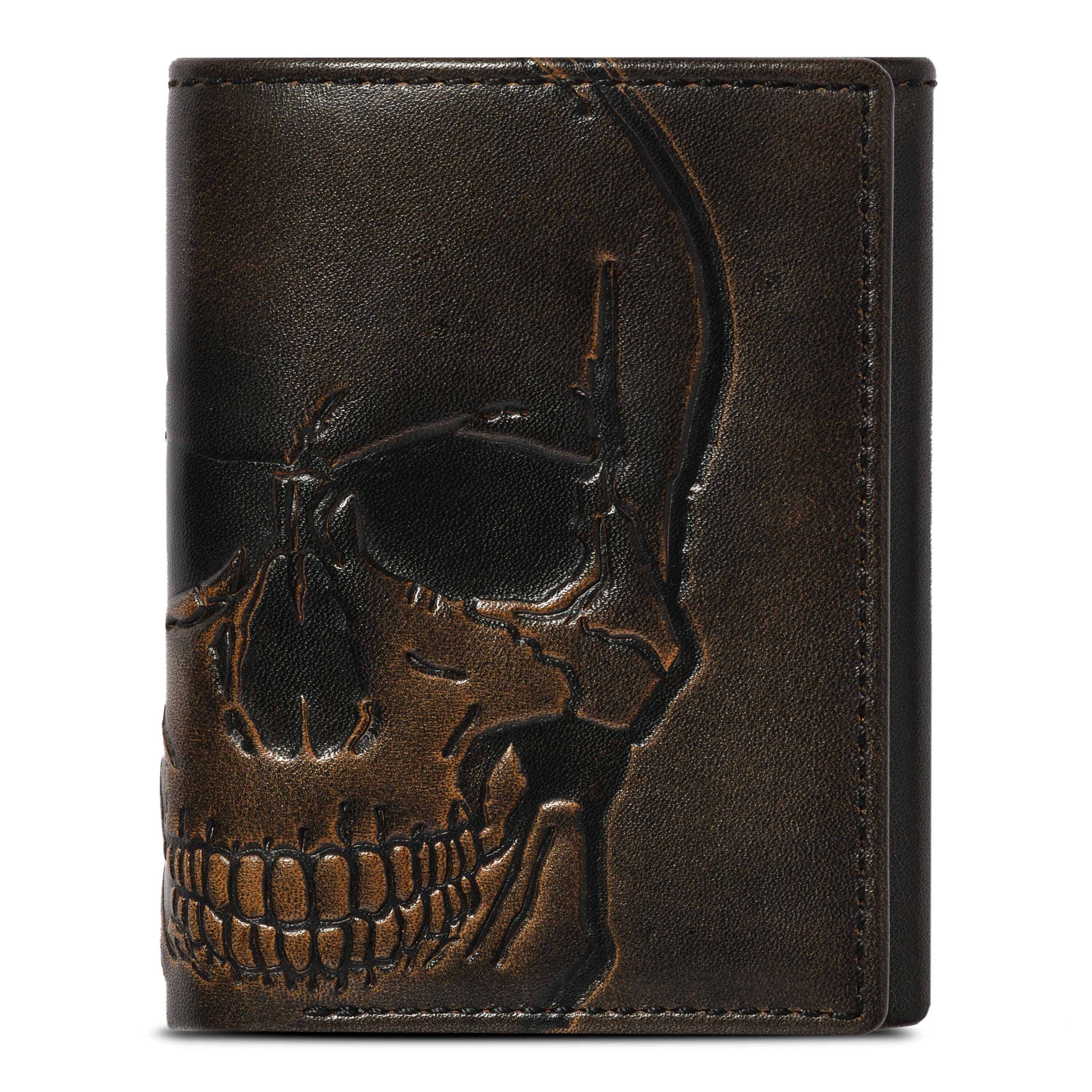 Men's Leather Skull Trifold Wallet | House of Jack Co.