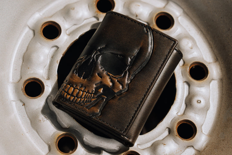 Men's Leather Skull Trifold Wallet | House of Jack Co.