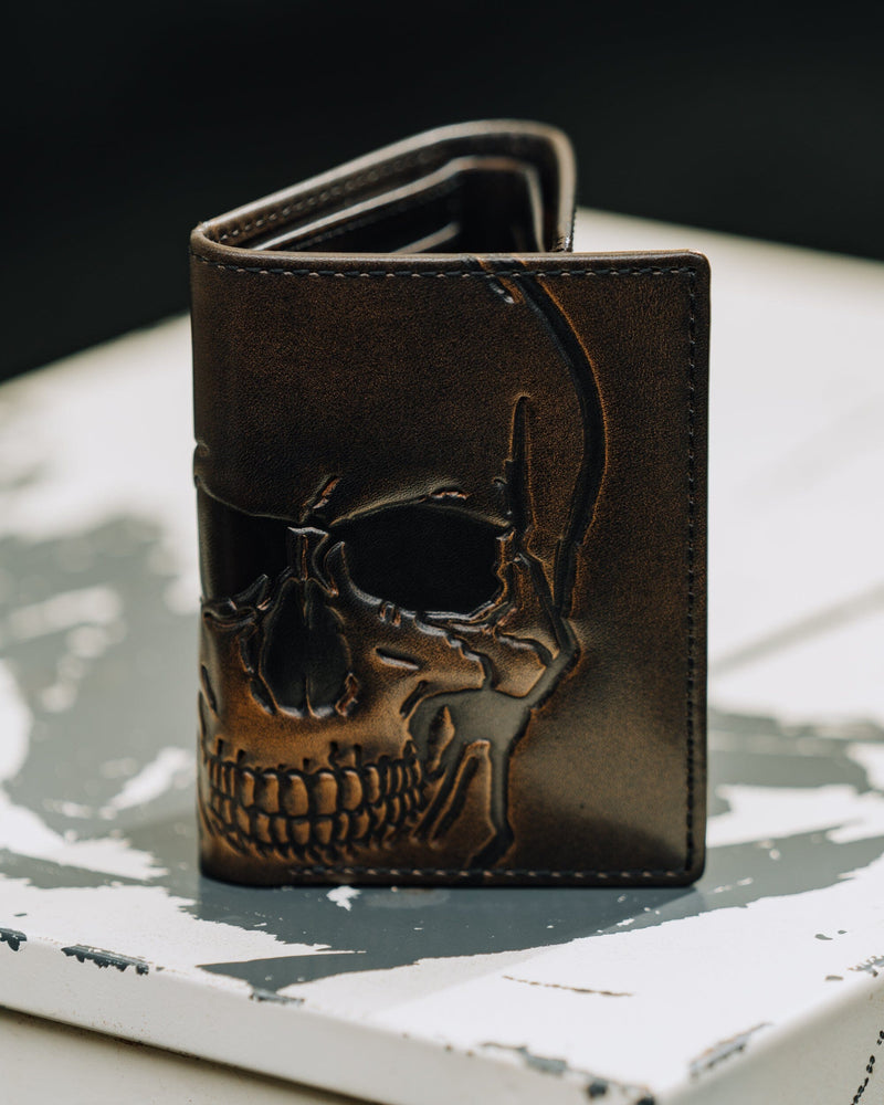 Men's Leather Skull Trifold Wallet | House of Jack Co.