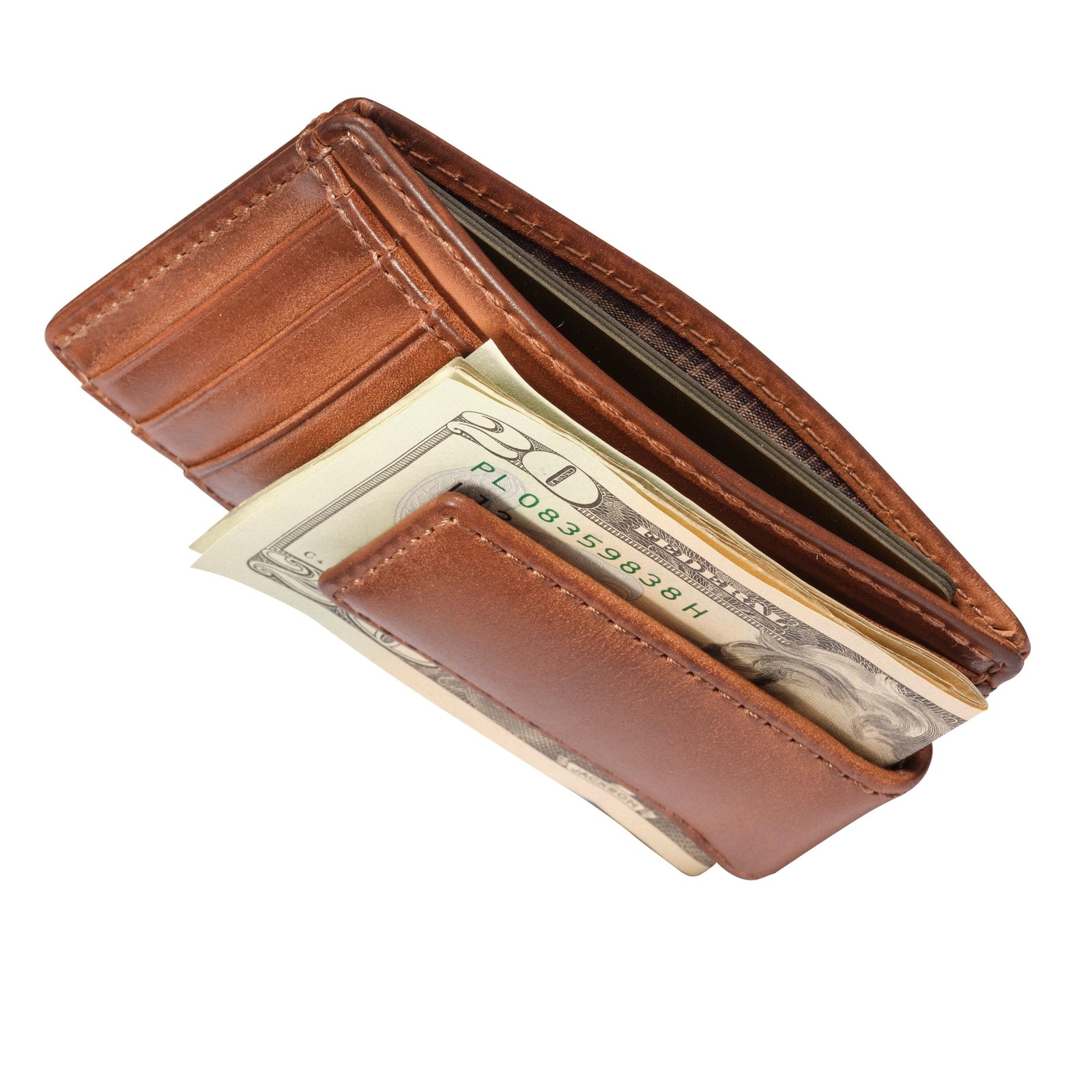 『Hollywood Wallet BROWN』 Harley-Davidson® Men's Embossed XL Tri-Fold Chain Wallet Brown