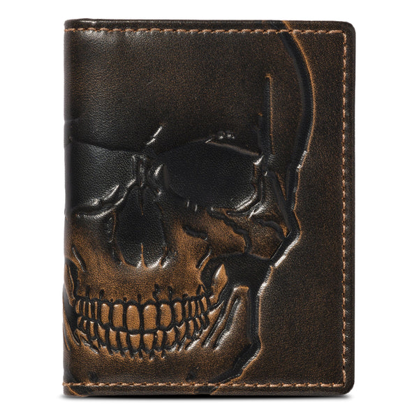 Skull Slim Card Wallet for Men – Leather Bifold | House of Jack Co.