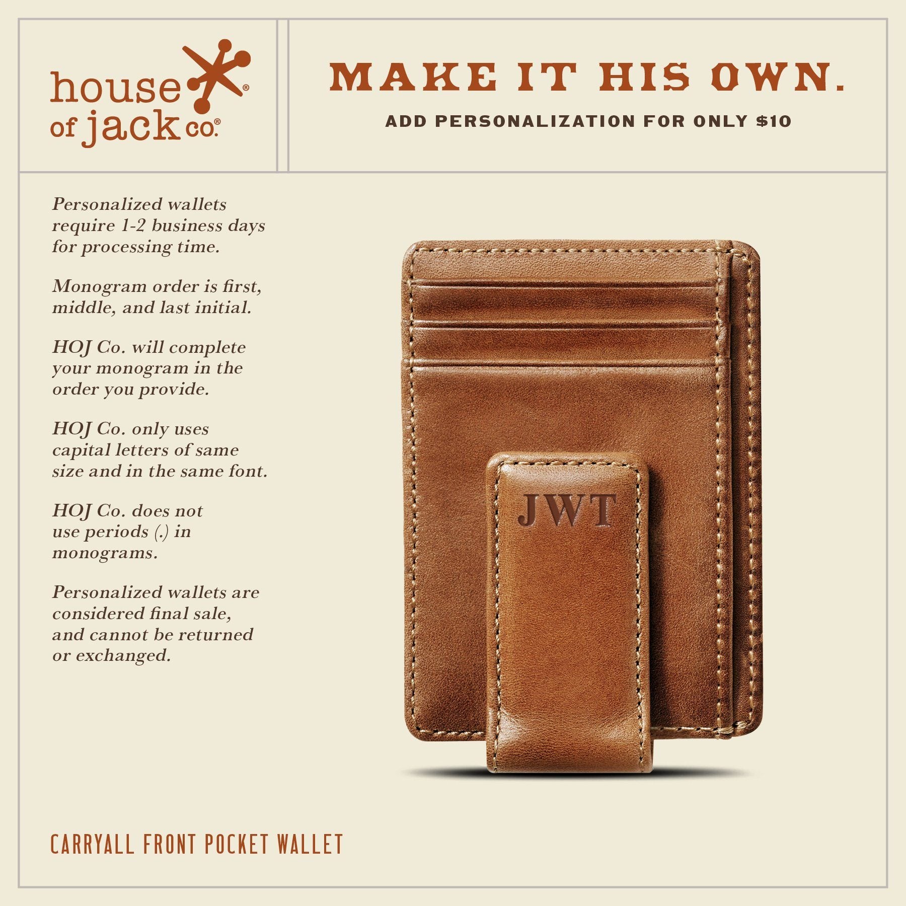 Magnetic Front Pocket Wallet - The Carryall | House of Jack – House of ...