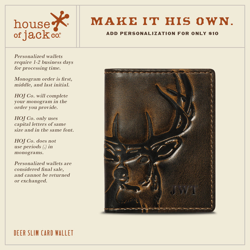 Deer Slim Bifold Card Wallet Money Clip Wallet House of Jack Co. 