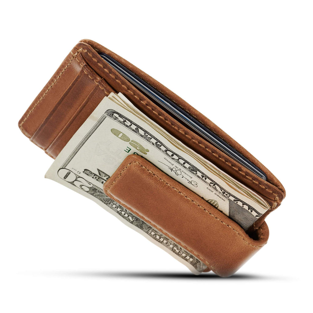 HOJ Co. Carryall Mens Leather Money Clip Wallet-Strong Magnetic Front Pocket Wal