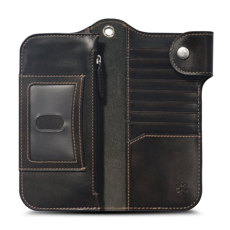 Snap Skull Grommet Long Bifold Wallet Bifold Wallet House of Jack Co. 